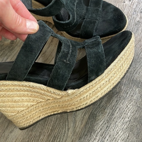 UGG Women’s Tawnie Black Suede Espadrille Platform Wedge Sandal, size 9 - Picture 9 of 9